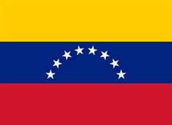 [ai] The flag of Venezuela, featuring three horizontal stripes: yellow on top, blue in the middle with a semicircle of seven white stars, and red at the bottom.